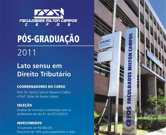 Aula magna de Sacha Calmon abre curso de especialização da FMC